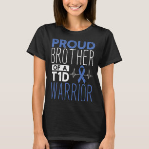 T1d誇りを持った戦士サポートモの糖尿病兄弟 Tシャツ