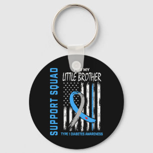 T1d認識度フラッグLittle Brotherタイプ1糖尿病 キーホルダー