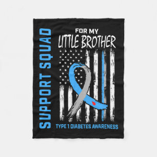 T1d認識度フラッグLittle Brotherタイプ1糖尿病 フリースブランケット