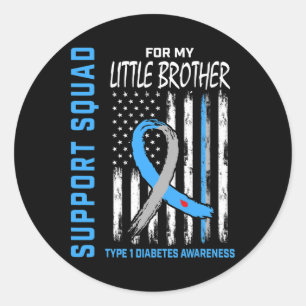 T1d認識度フラッグLittle Brotherタイプ1糖尿病 ラウンドシール