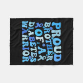 T1d認識度誇りを持った戦士の弟 フリースブランケット (正面(横))