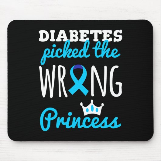 T1d Awareness Princess Girls Diabetic Diabetes Awa マウスパッド (正面)