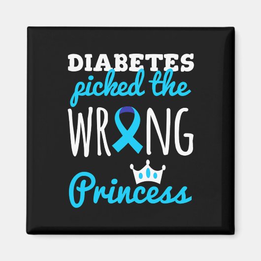 T1d Awareness Princess Girls Diabetic Diabetes Awa マグネット (正面)