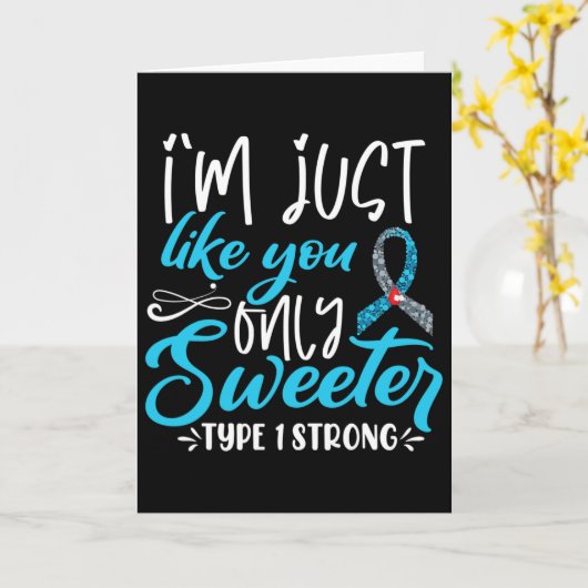 T1d Kids Diabetes Awareness  カード (黄色い花)