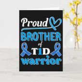 T1d Proud Brother Diabetes Awareness Blue Ribbon  カード (黄色い花)