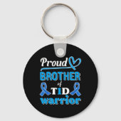 T1d Proud Brother Diabetes Awareness Blue Ribbon  キーホルダー (正面)