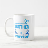 T1d Proud Brother Diabetes Awareness Blue Ribbon コーヒーマグカップ (左)