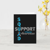 t1d t2d糖尿病グレーブルーリボンを支持する カード (黄色い花)