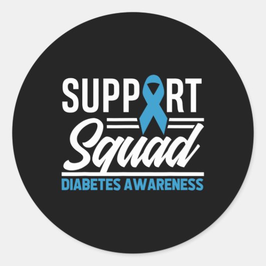 T1d T2d Warrior Support Squad Diabetes Awareness ラウンドシール (正面)