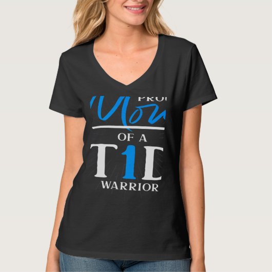 T1D Warrior Diabetes Awareness Month Mom Diabetes  Tシャツ (正面)