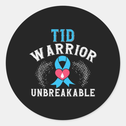 T1d Warrior Unbreakable Diabetes Awareness Month B ラウンドシール (正面)