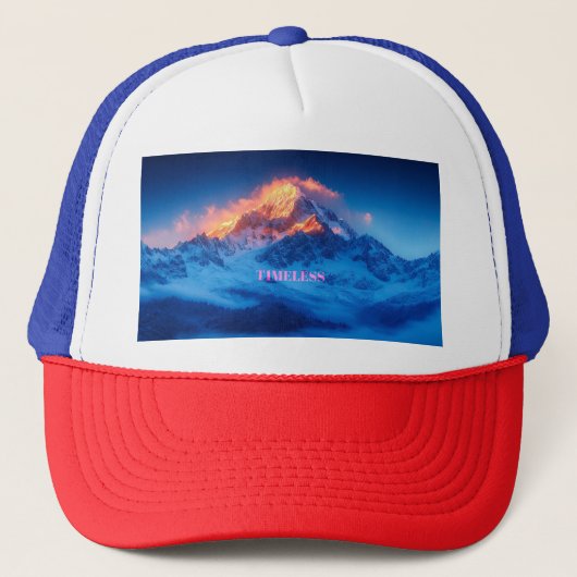 T1MELESS Snow Mountain Nightcap Bold design キャップ (正面)