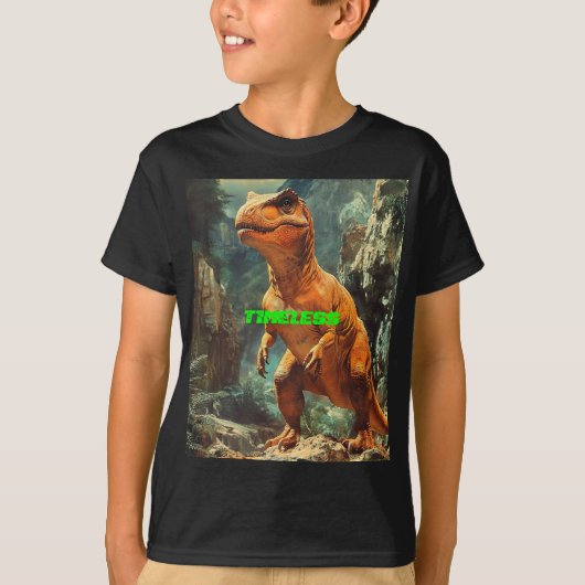 T1MELESS. T-Rex Retro Fantasy 70s Tシャツ (正面)