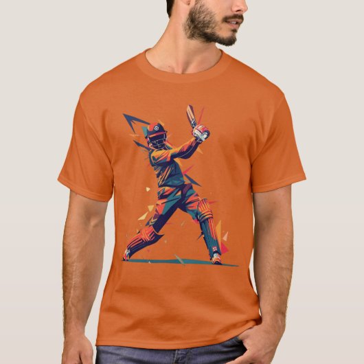 T20モダン・クリケット幾何学Tシャツ Tシャツ (正面)