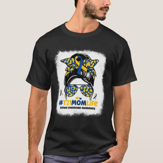 T21母ライフメッシーバンダウン症候群母認識度 Tシャツ (正面)