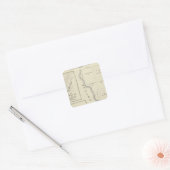 T22S R22E Tulare Countyセクションマップ スクエアシール (封筒)