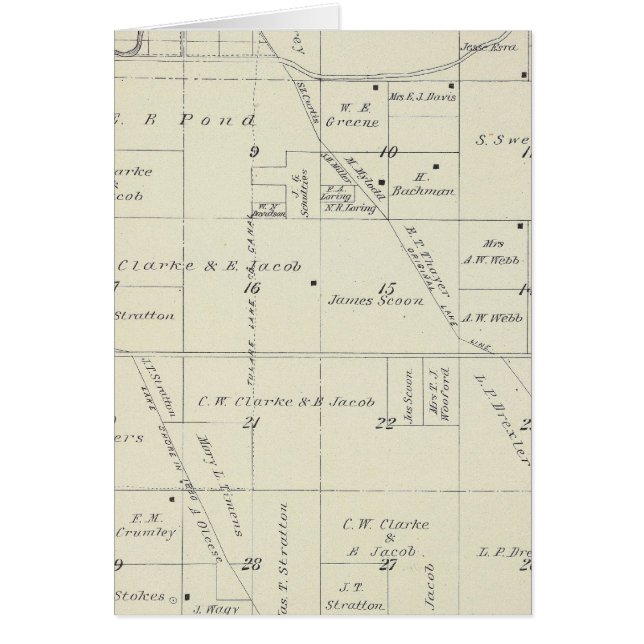 T22S R23E Tulare Countyセクションマップ (正面)