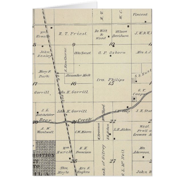 T23S R25E Tulare Countyセクションマップ (正面)