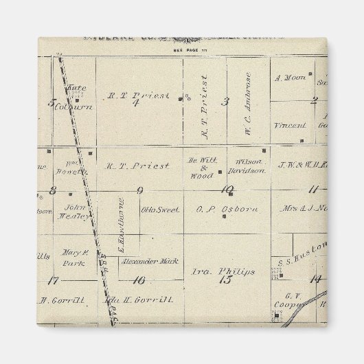 T23S R25E Tulare Countyセクションマップ マグネット (正面)