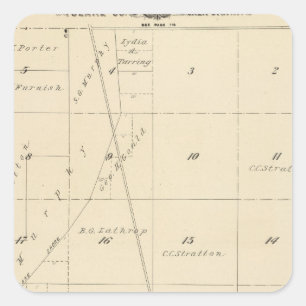 T24S R24E Tulare郡セクション地図 スクエアシール