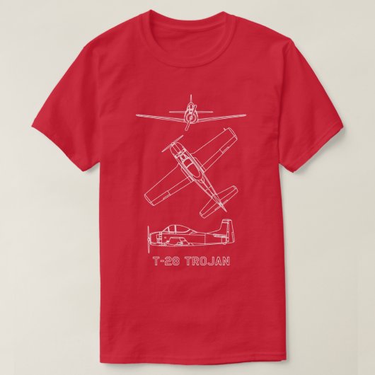 T28トロイの木馬アメリカ軍隊トレーナー飛行機Bluepri Tシャツ (デザイン正面)
