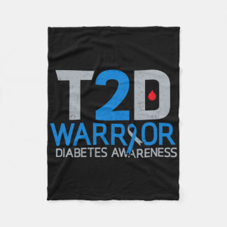 T2dウォリアー 糖尿病啓発 2型糖尿病イチジク フリースブランケット