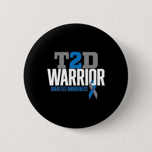 T2d戦士タイプ2糖尿病認識度糖尿病 缶バッジ (正面)