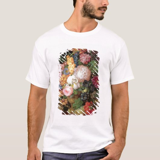 T30763花およびフルーツ(パネル)の静物画 Tシャツ (正面)