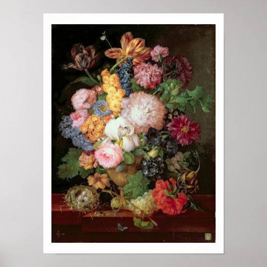 T30763 A Still Life of Flowers and Fruits （パネル） ポスター (正面)