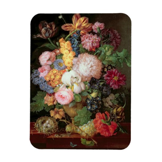 T30763 A Still Life of Flowers and Fruits (パネル) マグネット (縦)