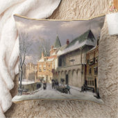 T31117冬のオランダの町の眺め クッション (ブランケット)