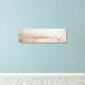 T31454リヴォルノのパノラマ(ペンとインク) キャンバスプリント (インサイチュ (ウッドフロア))