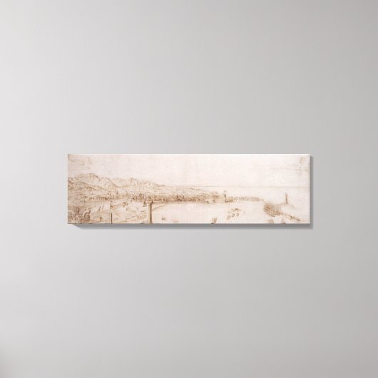 T31454リヴォルノのパノラマ(ペンとインク) キャンバスプリント (正面)