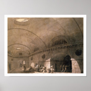 T31459 A Prison Scene, 1794 （ペンとインク、ウォッシュ、チャル） ポスター