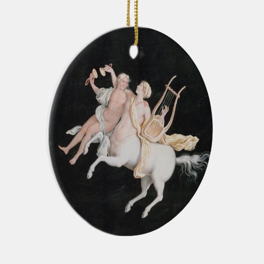 T31466音楽を作っているメスのケンタウルスおよび友達 セラミックオーナメント (右)