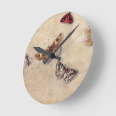 T31566さまざまな昆虫、フルーツおよびAnimaの勉強 ラウンド壁時計 (傾斜)