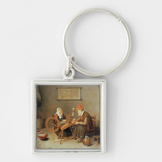 T31883回転の老女を持つインテリア キーホルダー (正面)