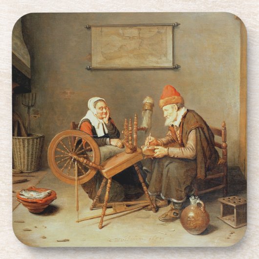 T31883回転の老女を持つインテリア コースター (正面)