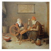 T31883回転の老女を持つインテリア タイル (正面)