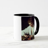 T31971 Appleの皮をむいている若い男の子 マグカップ (正面右)