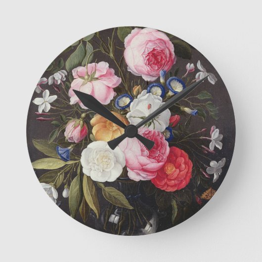 T32512 Still Life of Flowers in a Bevener, 1661 （参 ラウンド壁時計 (正面)