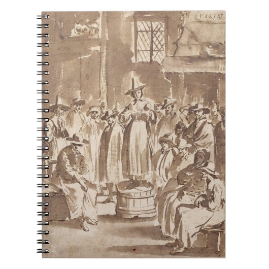 T34029クエーカー教徒の祈祷会(紙のペン及びインク ノートブック (正面)