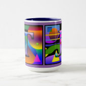 「T」と「J」のコーヒモノグラムのーマグ マグカップ (中央)