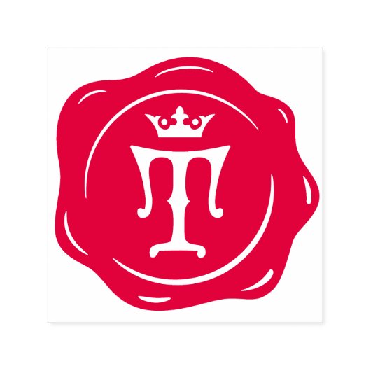 T -アンティークワックスシールゴシック王冠イニシャル文字 セルフインキングスタンプ (デザイン)