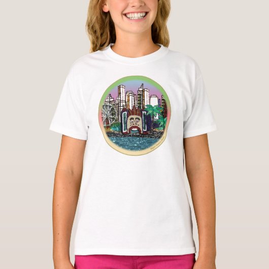 T-シャツ | Round Luna Park - Mauve Sky Tシャツ (正面)