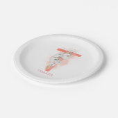 T モノグラム 名前 パンパス グラス 白い ラン ペーパープレート (アングル)