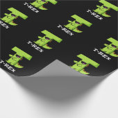 T-レックスおもしろいアルファベット恐竜プンダークBG ラッピングペーパー (角)