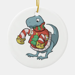 T.レックスのクリスマスのセーターのオーナメント セラミックオーナメント