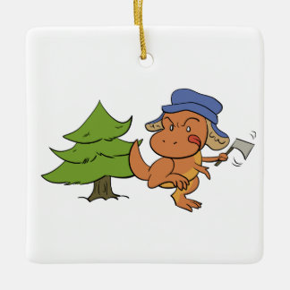 T.レックスのクリスマスツリーのショッピングのオーナメント セラミックオーナメント
