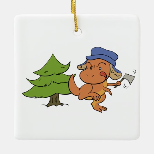T.レックスのクリスマスツリーのショッピングのオーナメント セラミックオーナメント (正面)